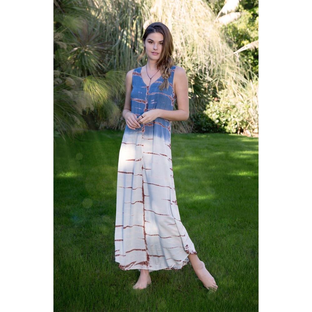 XCVI Womens Maxi Dress Bohemian Festival Size Medium Flowy Sleeveless Travel